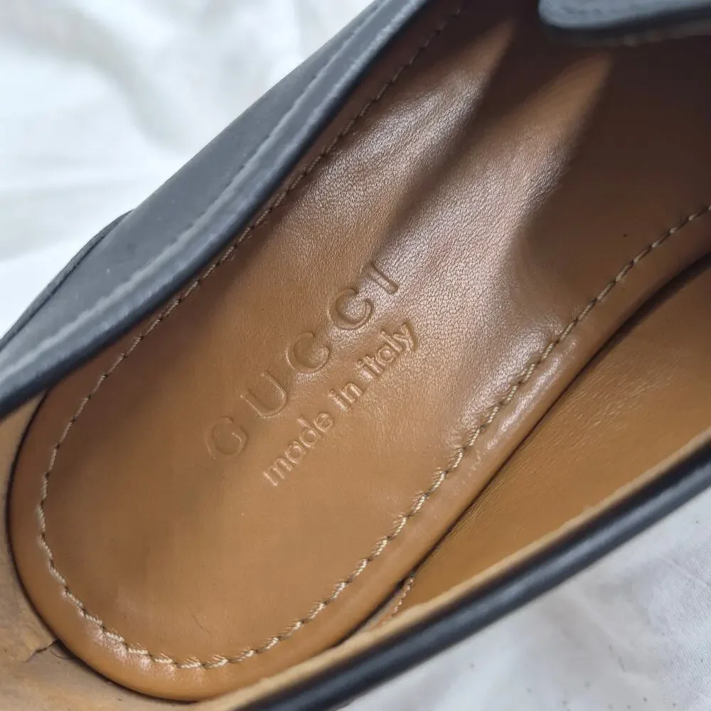 Gucci Jordaan loafer Black Leather slip-on men's Italian 6 US 6.5